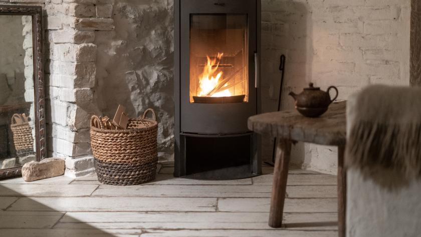 Estufa y cesta